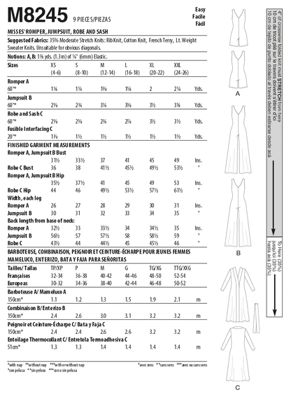 McCall's M8245 Miss Rmpr Jumpsuit Robe