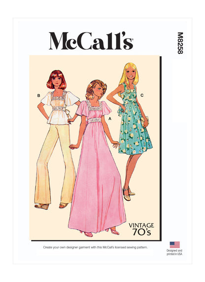McCall's Pattern M8258 Misses' Dresses & Top