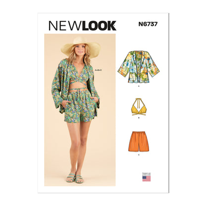 Newlook Pattern 6737 Misses' Jacket, Wrap Halter Top and Shorts