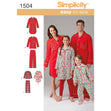 Simplicity Pattern 1504 Child's, Teens' and Adults' Loungewear