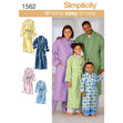 Simplicity Pattern 1562 Child's, Teens' and Adults' Robe and Belt