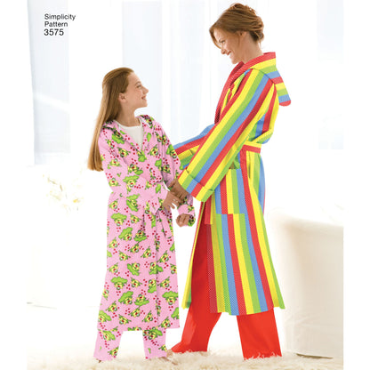 Simplicity Pattern 3575 Women's/Men/Child Sleepwear