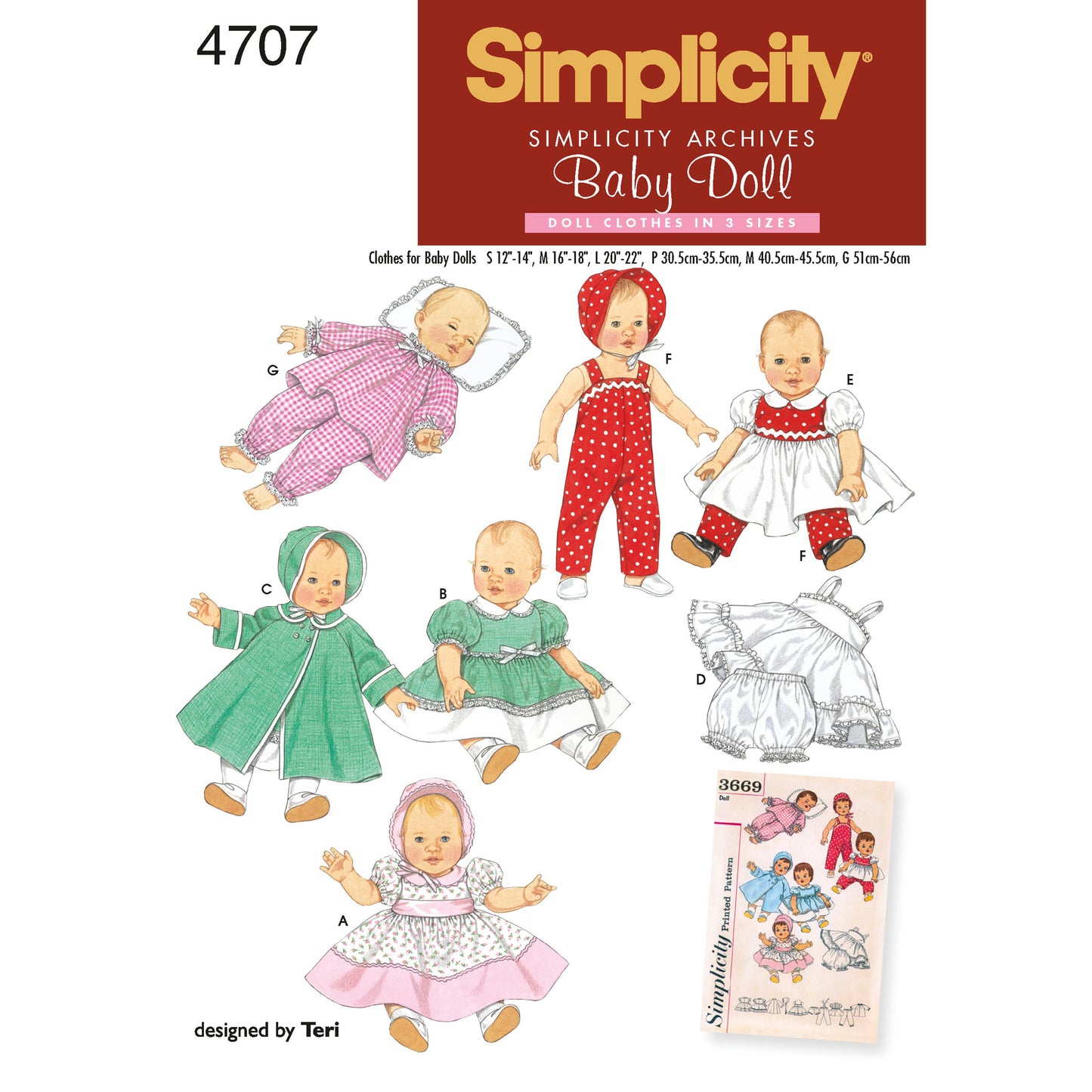 Simplicity Pattern 4707 Doll Clothes