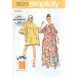 Simplicity Pattern 5628 OS Women's One Size Vintage Jiffy Caftan