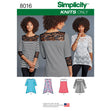 Simplicity Pattern 8016 Women's Knit Tops with Lace Variations