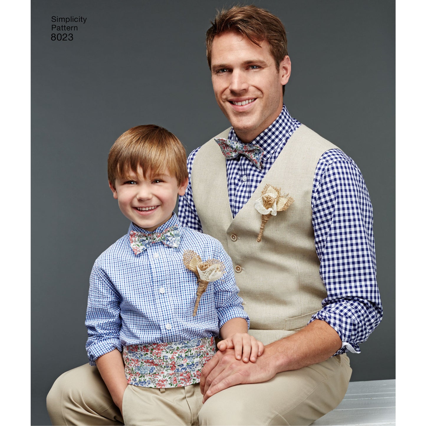 Simplicity Pattern 8023 Boys' and Men's Vest, Bow-tie, Cummerbund and Ascot
