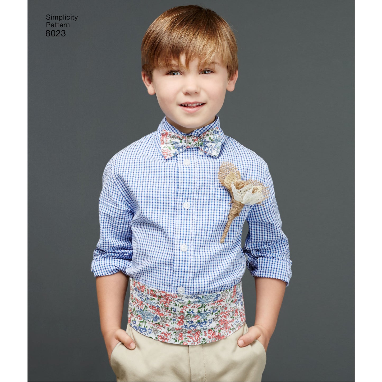 Simplicity Pattern 8023 Boys' and Men's Vest, Bow-tie, Cummerbund and Ascot
