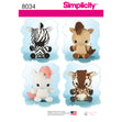 Simplicity Pattern 8034 OS Animal Stuffies