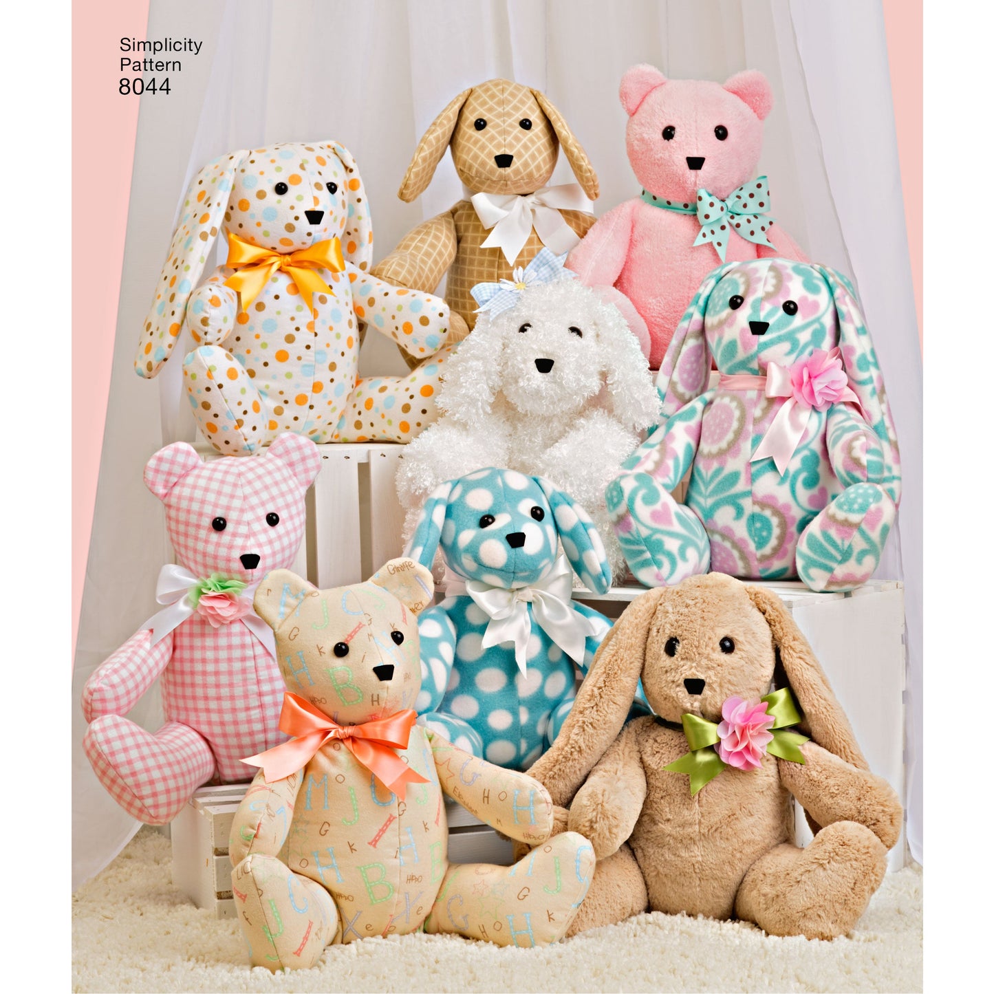 Simplicity Pattern 8044 OS Two-Pattern Piece Stuffed Animals
