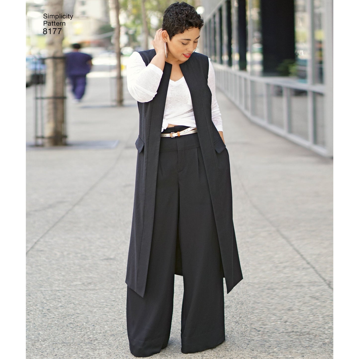 Simplicity Pattern 8177 Mimi G Style Trouser, Coat or Vest, and Knit Top for Women's and Plus Sizes