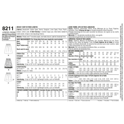 Simplicity Pattern 8211  Women's Dirndl Skirts in Three Lengths