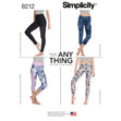 Simplicity Pattern 8212 Women's Knit Leggings
