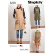Simplicity Pattern 8230 Women's Dottie Angel Reversible Apron Dress and Tabard