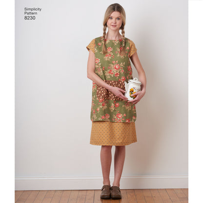 Simplicity Pattern 8230 Women's Dottie Angel Reversible Apron Dress and Tabard