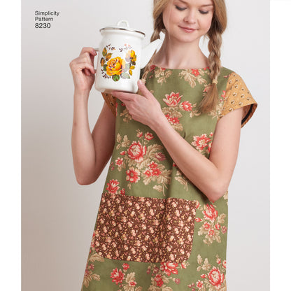 Simplicity Pattern 8230 Women's Dottie Angel Reversible Apron Dress and Tabard