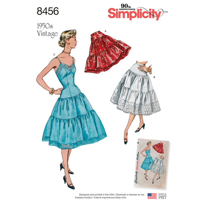 Simplicity Pattern 8456 Women’s Vintage Petticoat and Slip