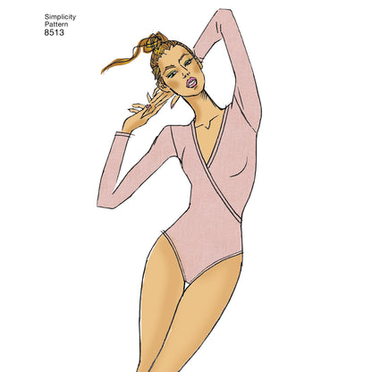 Simplicity Pattern 8513 Misses' Knit Bodysuits