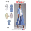 Simplicity Pattern 8546 Women’s / Petite Women’s Shirt Dresses