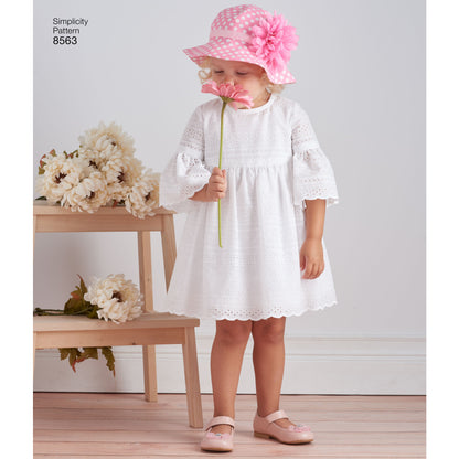 Simplicity Pattern 8563 Toddler Dresses and Hat