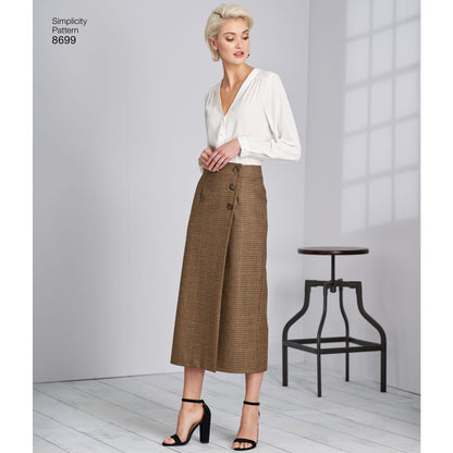 Simplicity Pattern 8699 Women's Wrap Skirts with Length Variations