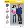 Simplicity Pattern 9028 Girls' & Boys' Knot Tops with Hoodie
