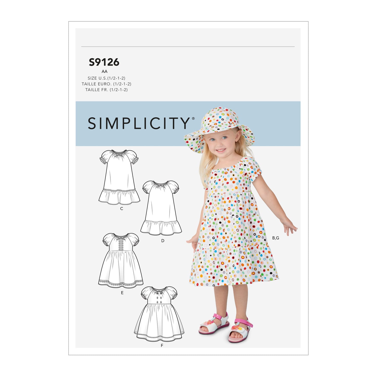 Simplicity Pattern 9126 Toddlers' Dresses