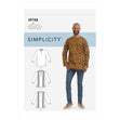Simplicity Pattern 9158 Men's Half Buttoned Shirts