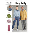 Simplicity Pattern 9278 Unisex Tops In Two Lengths, Pants & Neckpiece