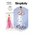 Simplicity Pattern 9289 Misses' Strapless Dress, Detachable Train & Belt