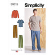 Simplicity Pattern 9315 Men's Knit Tops and Pants
