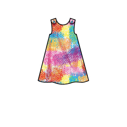 Simplicity Pattern 9318 Toddlers' Tent Tops, Dresses, and Shorts