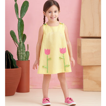 Simplicity Pattern 9318 Toddlers' Tent Tops, Dresses, and Shorts