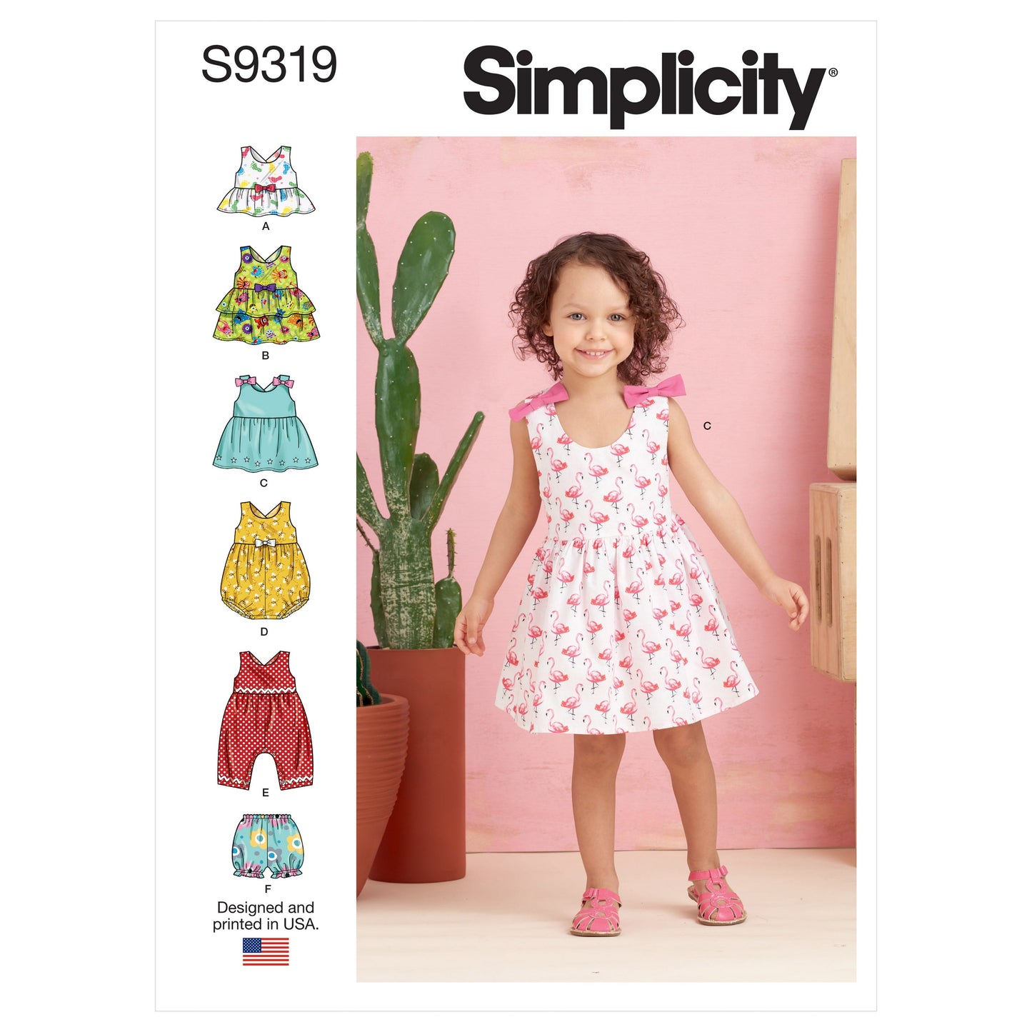 Simplicity Pattern 9319 Toddlers' Criss-Cross Top, Dresses, Rompers and Panties