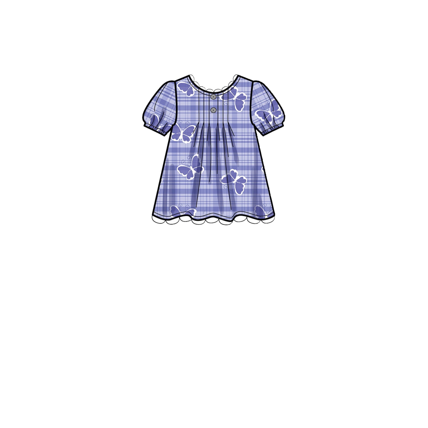 Simplicity Pattern 9321 Children's Tucked Tops, Dresses, Shorts and Pants