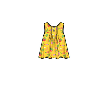 Simplicity Pattern 9321 Children's Tucked Tops, Dresses, Shorts and Pants