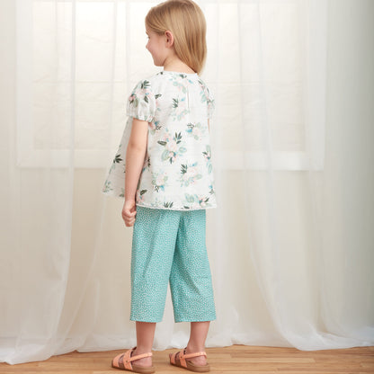 Simplicity Pattern 9321 Children's Tucked Tops, Dresses, Shorts and Pants