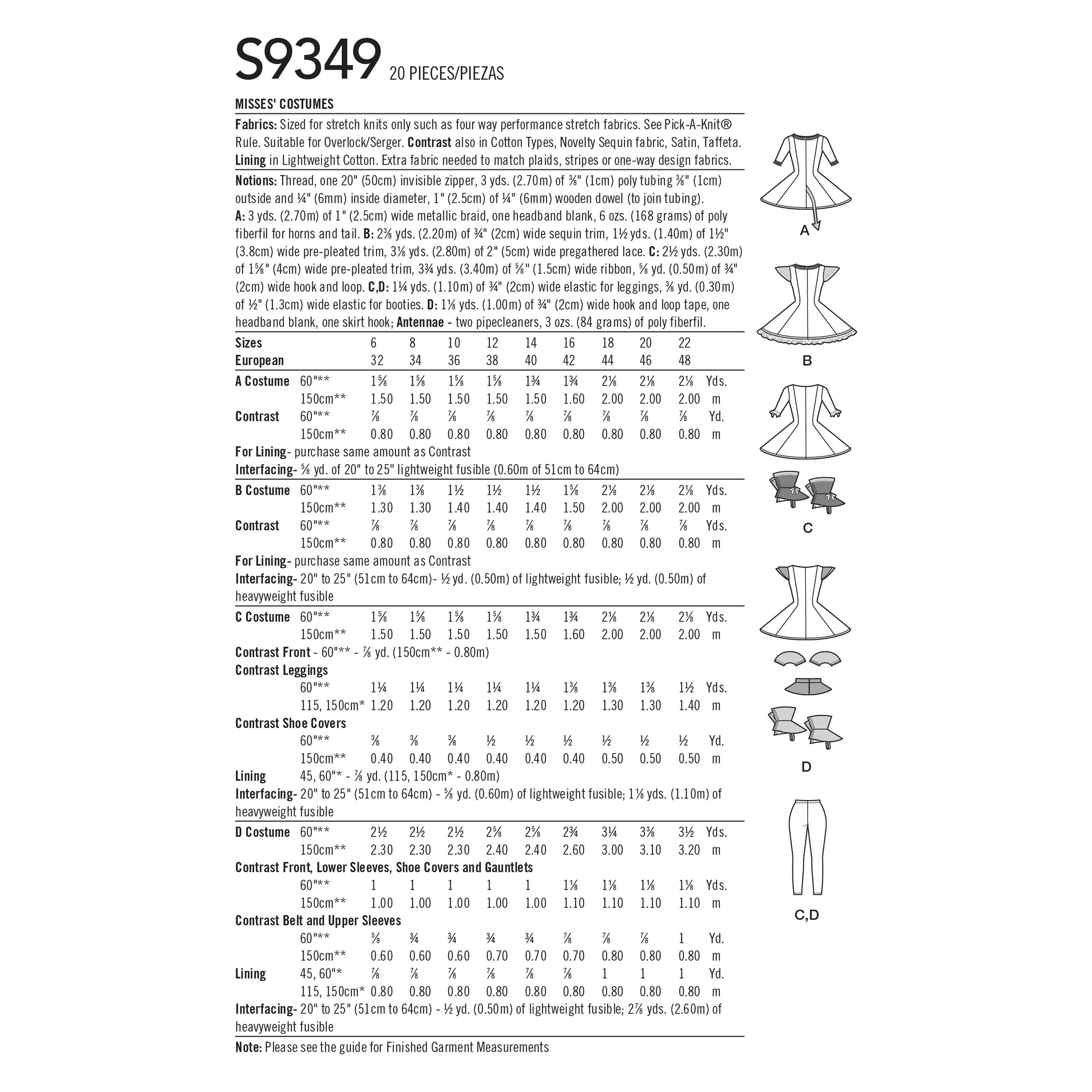 Simplicity SS9349 Misses' Costumes