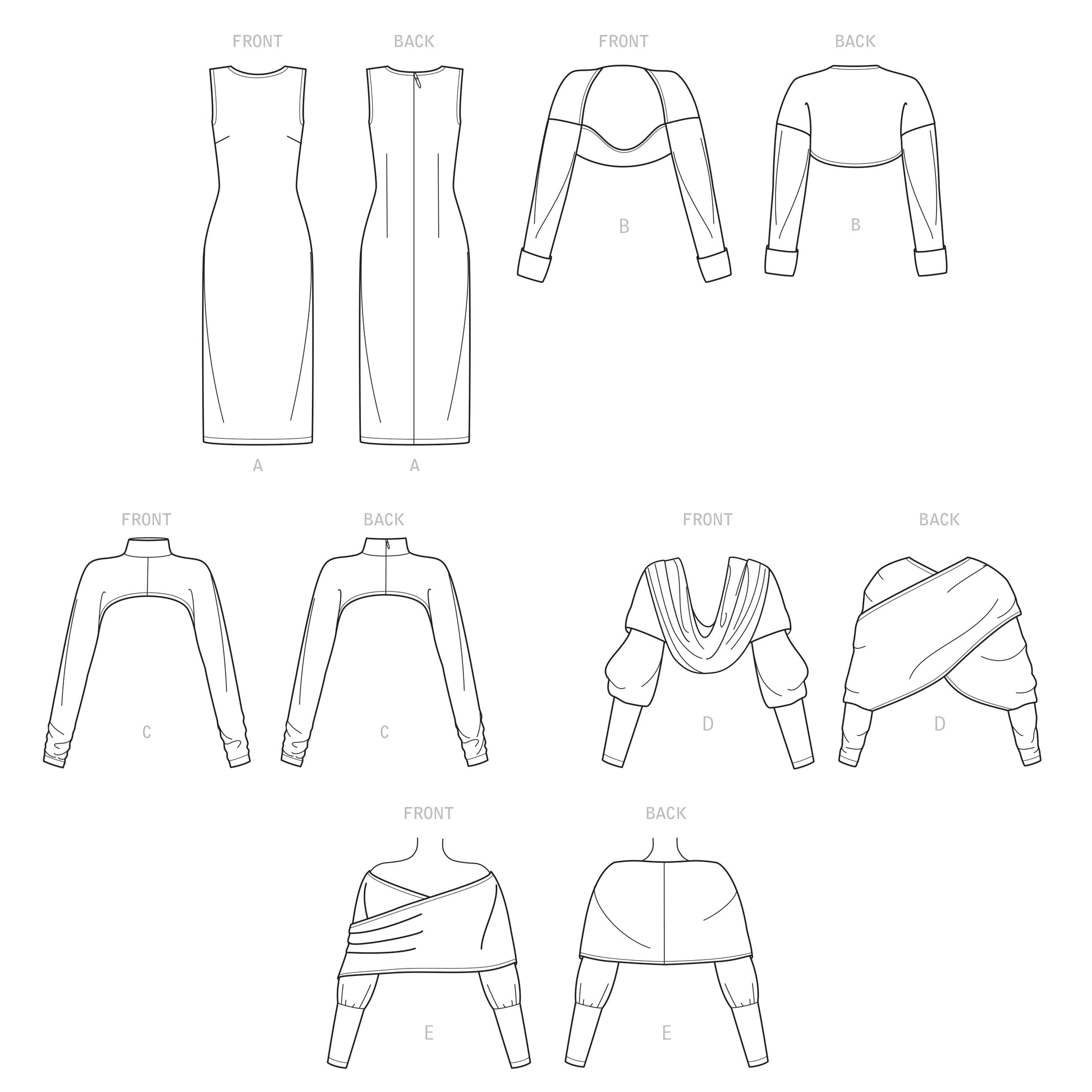 Simplicity SS9372 Misses Dress & Shrugs