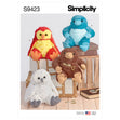 Simplicity SS9423 Stuffed 8-1/2" Animals