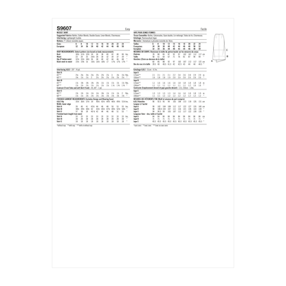 Simplicity Pattern SS9607 Misses' Skirt