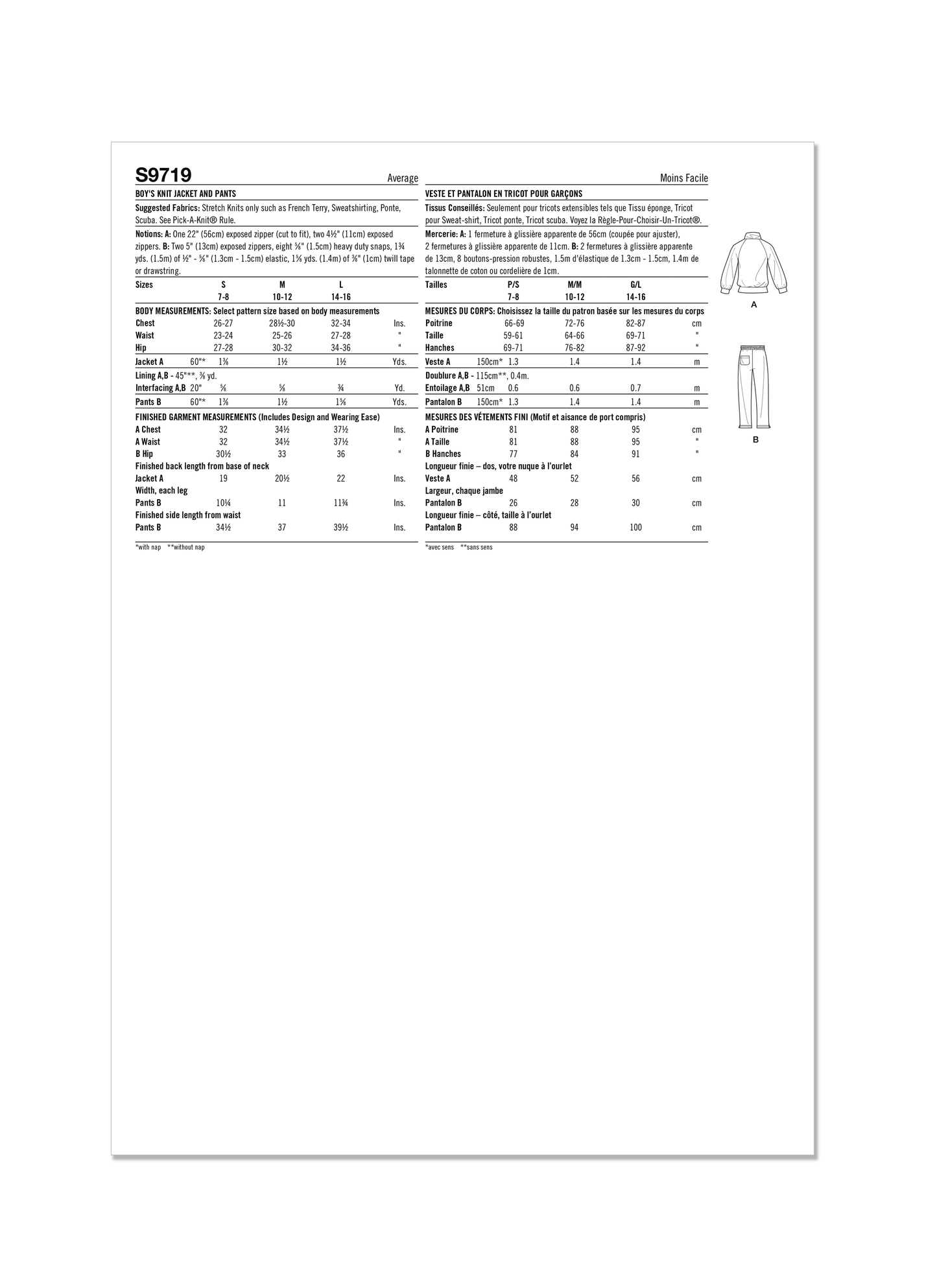 Simplicity Pattern S9719 Girl/Boy Sportswear