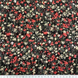 Twill Chiffon Fabric, Black Floral- 140cm