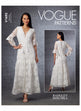 Vogue Pattern V1693 Misses' Wrap Dresses with Ties, Sleeve and Length Variations
