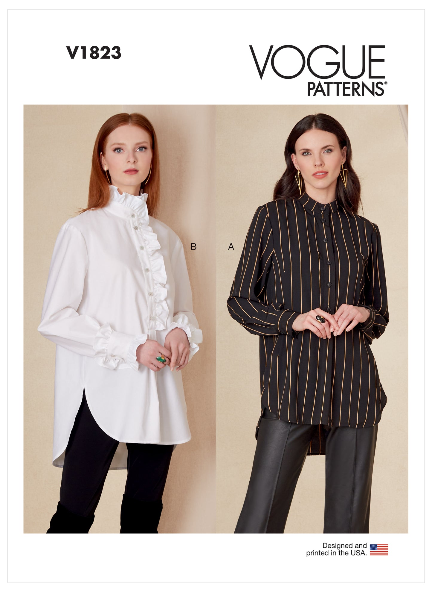 Vogue Pattern V1823  Misses' and Misses' Petite Shirt