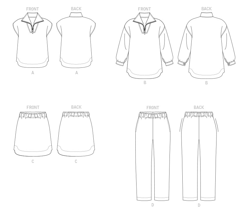 Vogue Pattern V1833  Misses' Top, Skirt and Pants