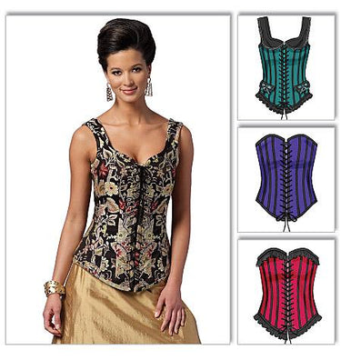 McCall's Pattern M7398 Misses' Bodysuit Corset, Collar, Cuffs and