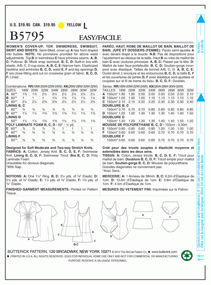 Butterick Pattern B5795 RR (18W-20W-22W-24W)