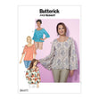 Butterick Pattern B6455 Misses' Gathered, Raglan Sleeve Tops