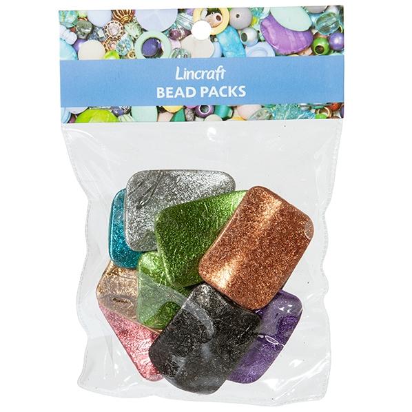 Lincraft Beads, Round Flat Glitter- 50g