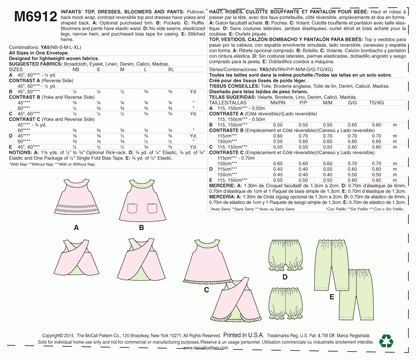 McCall's Pattern M6912 YA5 (All Sizes In One Envelope)